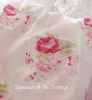 SHABBY CHIC RACHEL ASHWELL GRAND FLORAL PINK ROSES CABANA STRIPES QUEEN FITTED SHEET
